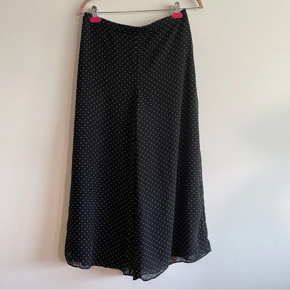 1.State black and white polka dot wide leg elastic waist pants size medium - Picture 1 of 5